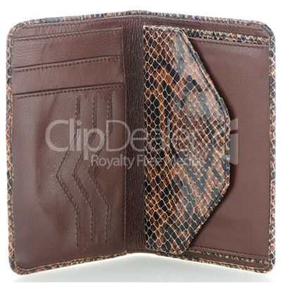 Snake skin leather wallet