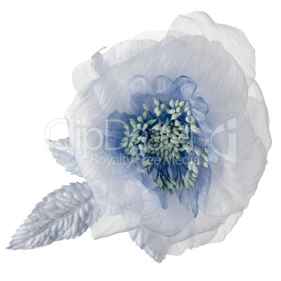 Blue fabric flower