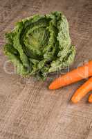 Savoy cabbage and carrots