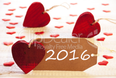 Romantic Label With Hearts, Text 2016