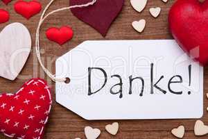 One Label, Red Hearts, Danke Means Thank You, Macro