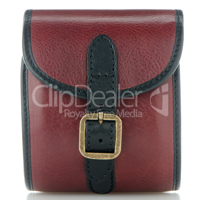 Small red leather bag