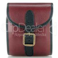 Small red leather bag