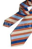 Orange, yellow and blue striped pattern tie