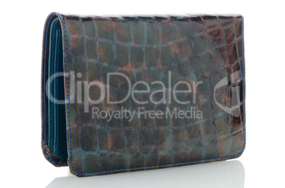 Blue leather purse