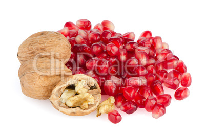 Pomegranate seed pile and nuts