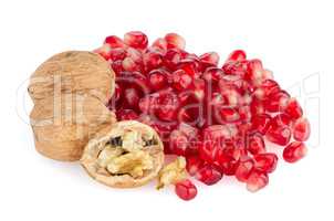Pomegranate seed pile and nuts