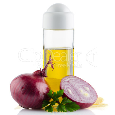 Red onions and olive oil