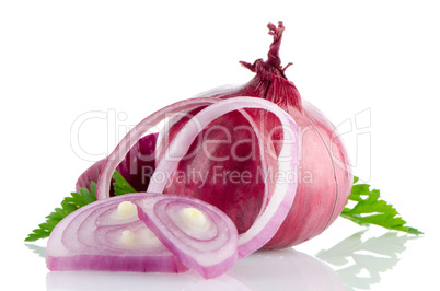 Red sliced onion