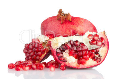 Half pomegranate fruit