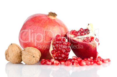 Half pomegranate fruit