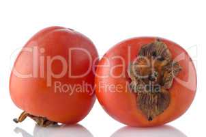 Red ripe persimmons