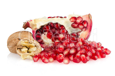 Slice pomegranate fruit