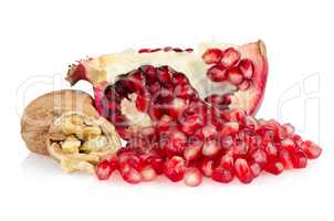 Slice pomegranate fruit