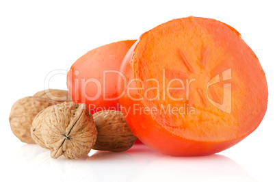 Ripe persimmons and nuts