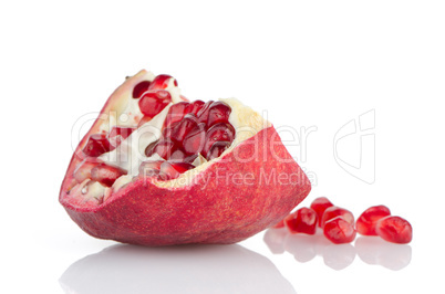 Half pomegranate fruit