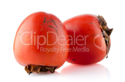 Red ripe persimmons