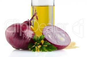 Red onions and olive oil