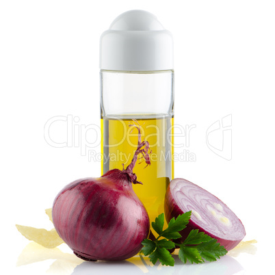 Red onions and olive oil