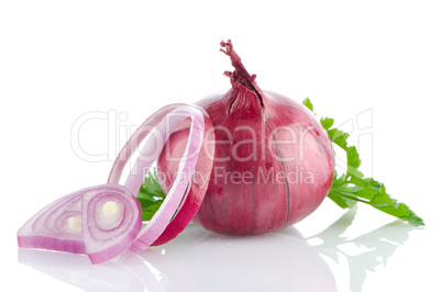 Red sliced onion