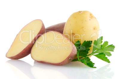 Red sliced potatoes