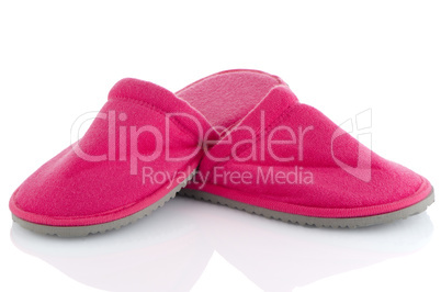 A pair of pink slippers