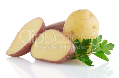 Red sliced potatoes