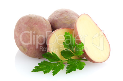 Red sliced potatoes