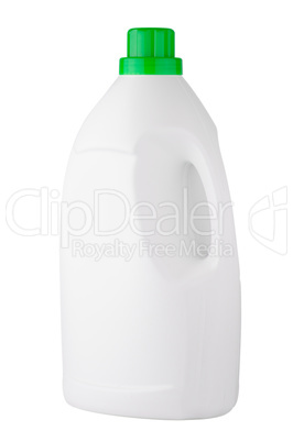 White detergent plastic bottle