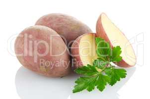 Red sliced potatoes