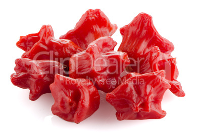 Red peppers closeup