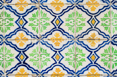 Traditional Portuguese glazed tiles