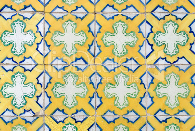 Traditional Portuguese glazed tiles