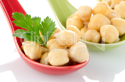 chickpeas over spoons