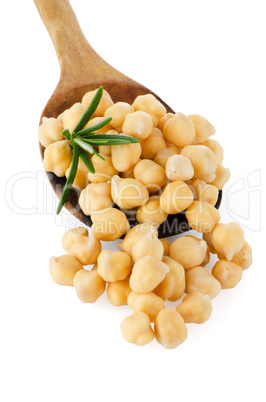 chickpeas over spoon