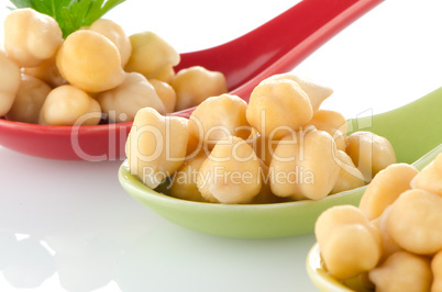 chickpeas over spoons