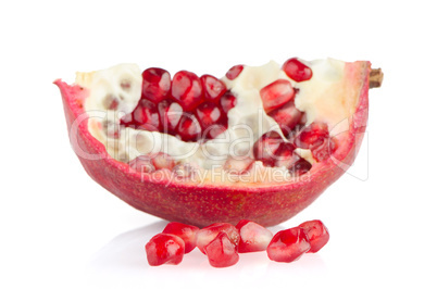 Half pomegranate fruit