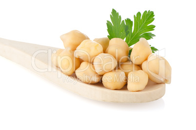 chickpeas over spoon