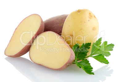 Red sliced potatoes