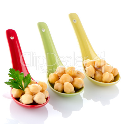 chickpeas over spoons