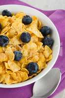 Cereal and blueberries