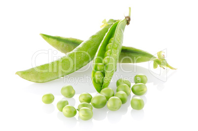 Fresh green pea pod