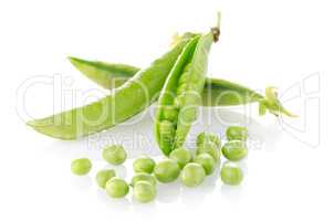 Fresh green pea pod