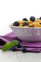 Cereal and blueberries