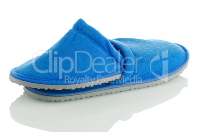 A pair of blue slippers