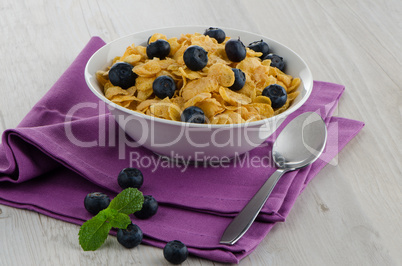 Cereal and blueberries