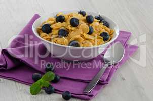 Cereal and blueberries