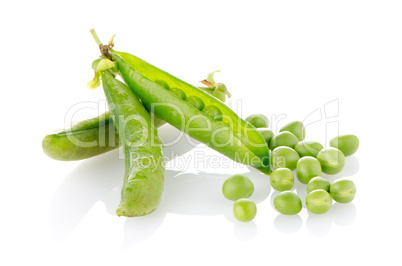 Fresh green pea pod