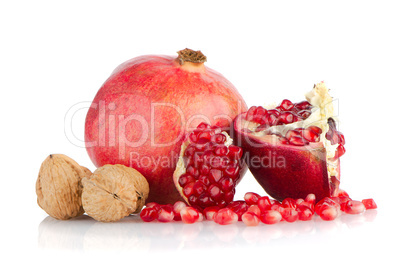 Half pomegranate fruit