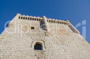 Stone tower of Penafiel Castle, Spain